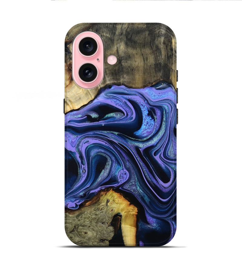 iPhone 16 Wood Live Edge Phone Case - Lachlan (Purple, 796842)