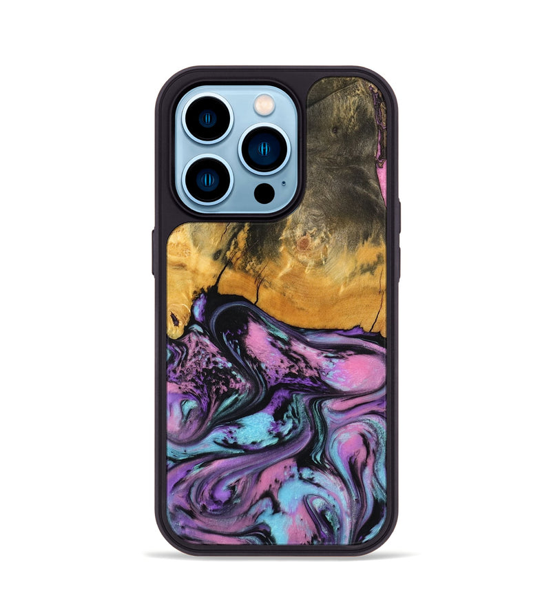 iPhone 14 Pro Wood Phone Case - Clarice (Purple, 796941)