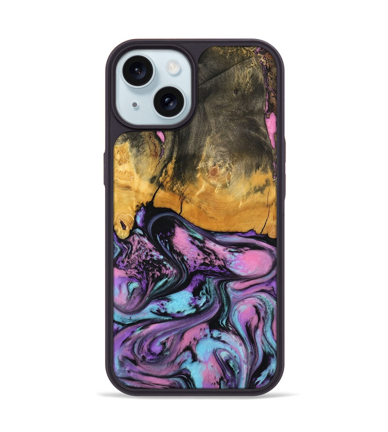 iPhone 15 Wood Phone Case - Clarice (Purple, 796941)