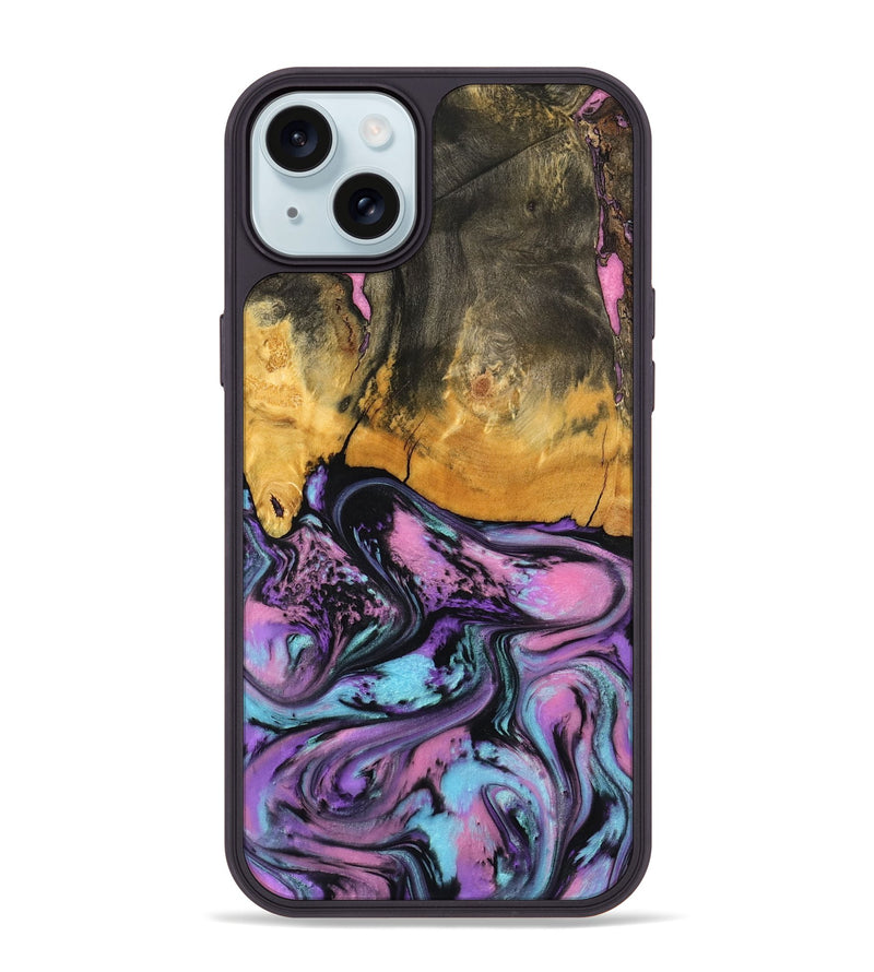 iPhone 15 Plus Wood Phone Case - Clarice (Purple, 796941)