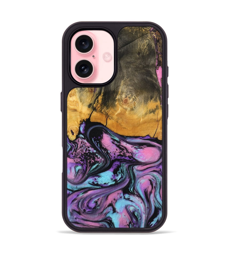 iPhone 16 Wood Phone Case - Clarice (Purple, 796941)