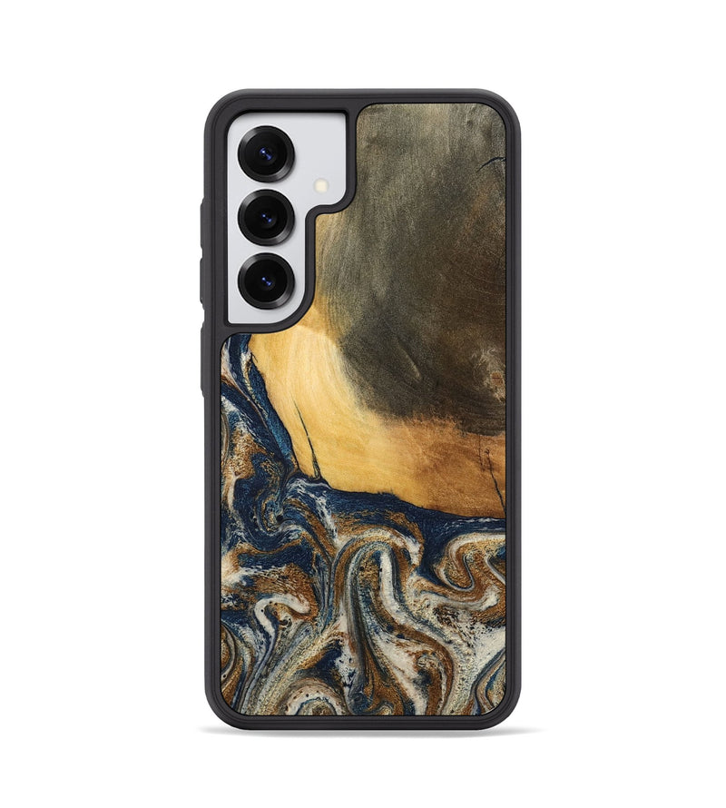 Galaxy S25 Wood Phone Case - Kinley (Teal & Gold, 796957)
