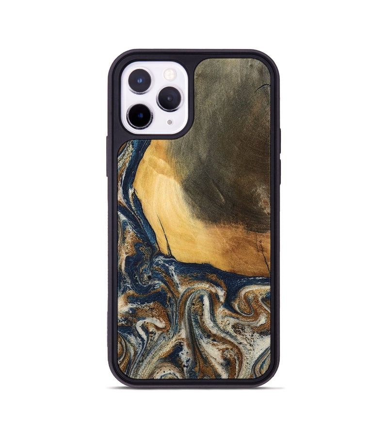 iPhone 11 Pro Wood Phone Case - Kinley (Teal & Gold, 796957)