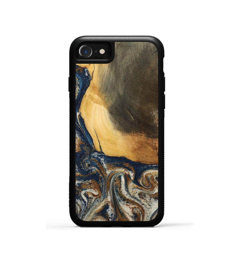 iPhone SE Wood Phone Case - Kinley (Teal & Gold, 796957)