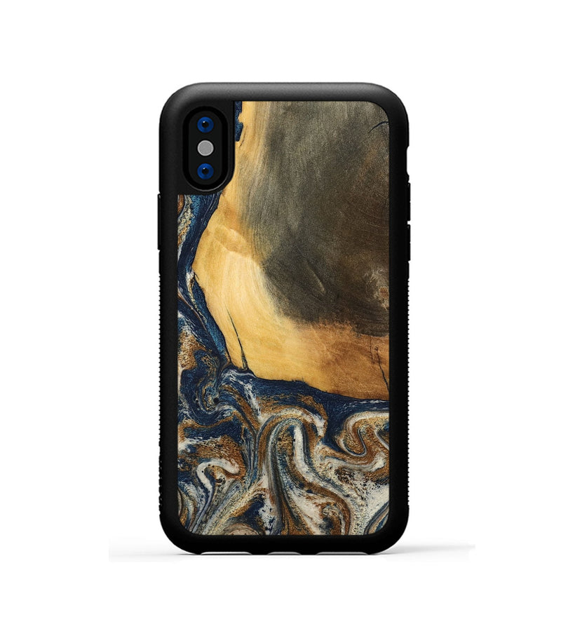 iPhone Xs Wood Phone Case - Kinley (Teal & Gold, 796957)
