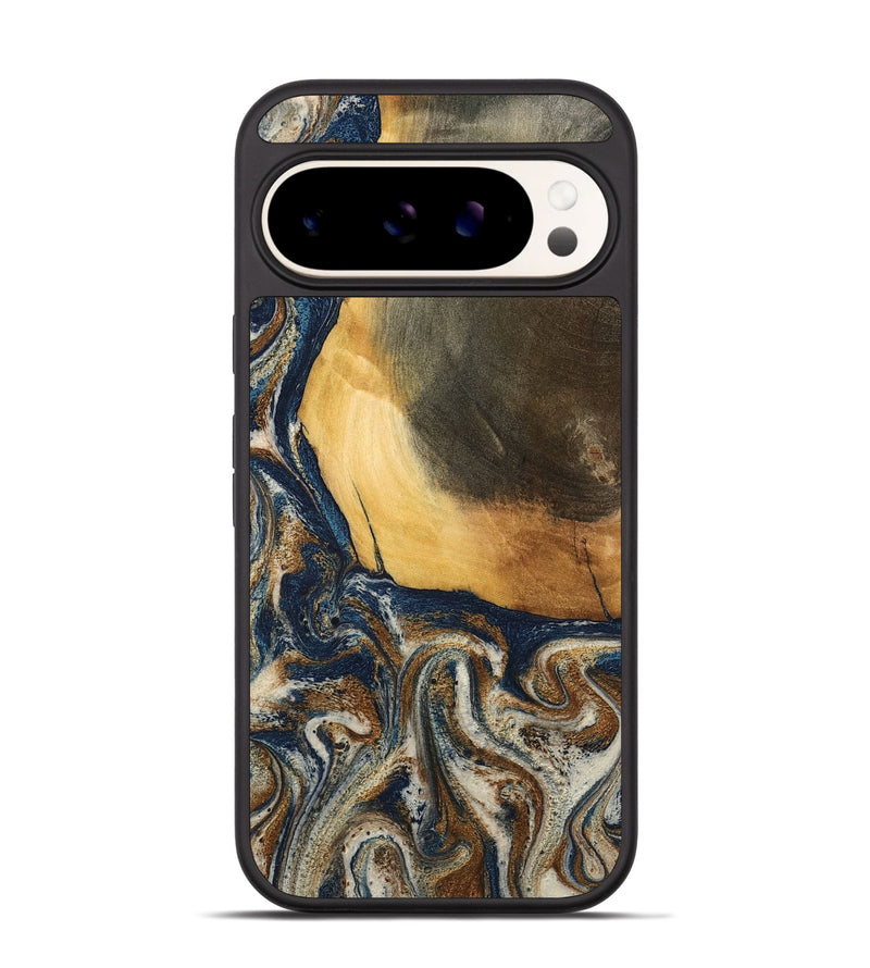 Pixel 9 Wood Phone Case - Kinley (Teal & Gold, 796957)