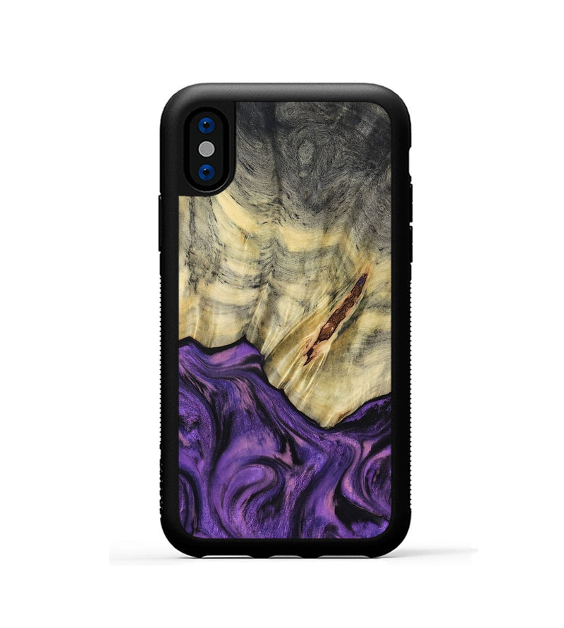 iPhone Xs Wood Phone Case - Ainhoa (Purple, 796960)