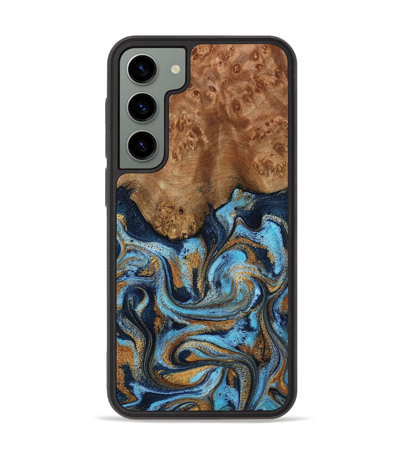 Galaxy S23 Plus Wood Phone Case - Jesica (Teal & Gold, 796973)