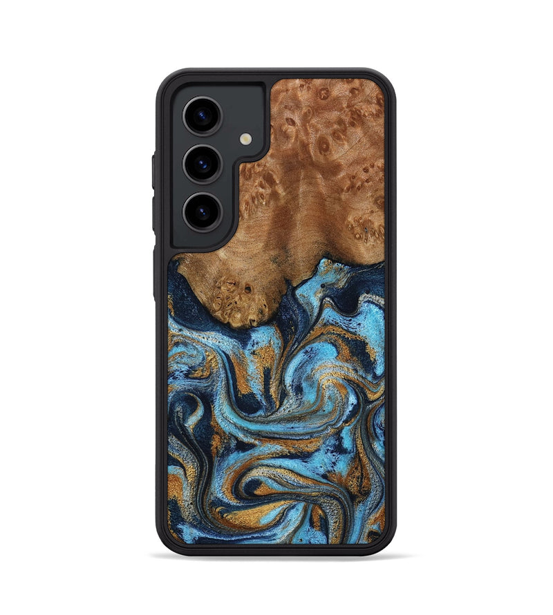 Galaxy S24 Wood Phone Case - Jesica (Teal & Gold, 796973)