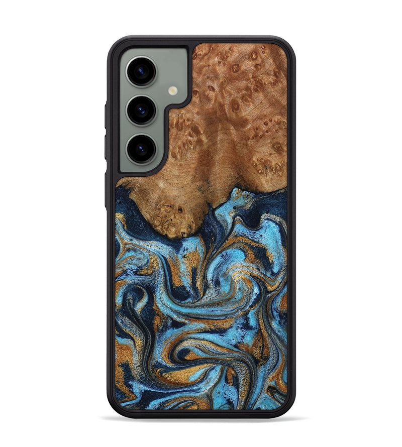 Galaxy S24 Plus Wood Phone Case - Jesica (Teal & Gold, 796973)