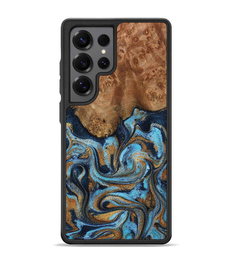 Galaxy S25 Ultra Wood Phone Case - Jesica (Teal & Gold, 796973)