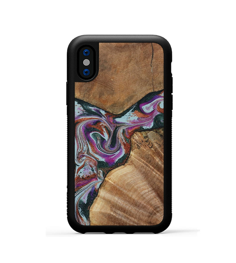 iPhone Xs Wood Phone Case - Green (Green, 797042)
