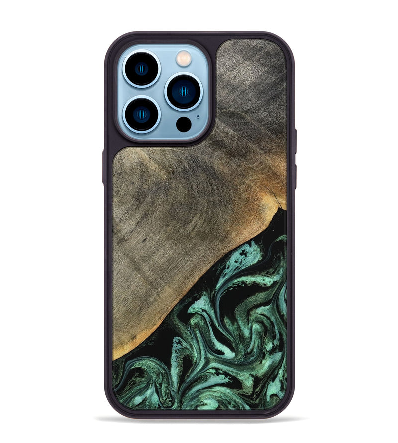 iPhone 14 Pro Max Wood Phone Case - Zack (Green, 797045)
