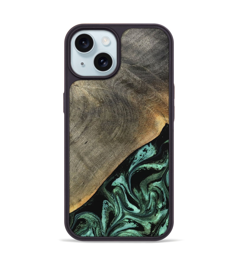iPhone 15 Wood Phone Case - Zack (Green, 797045)