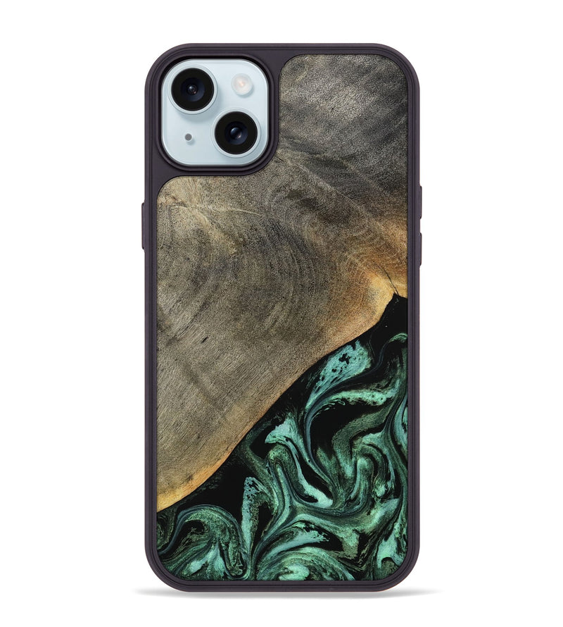 iPhone 15 Plus Wood Phone Case - Zack (Green, 797045)