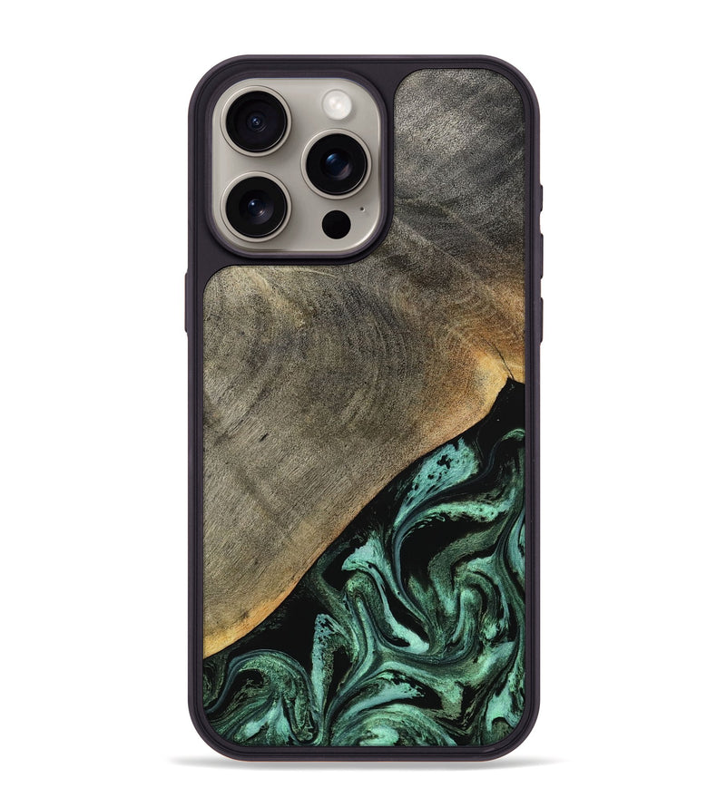 iPhone 15 Pro Max Wood Phone Case - Zack (Green, 797045)