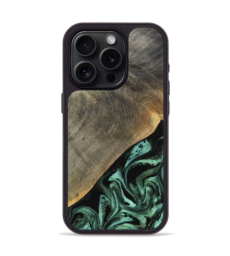 iPhone 15 Pro Wood Phone Case - Zack (Green, 797045)