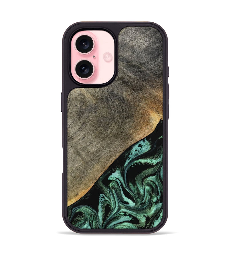iPhone 16 Wood Phone Case - Zack (Green, 797045)