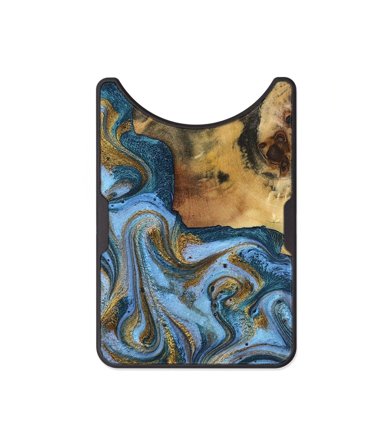 Alloy Wood Wallet - Alisson (Teal & Gold, 797050)