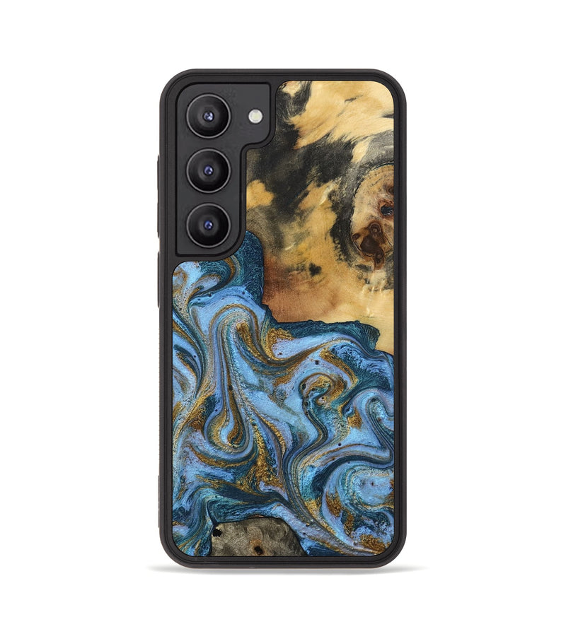 Galaxy S23 Wood Phone Case - Alisson (Teal & Gold, 797050)