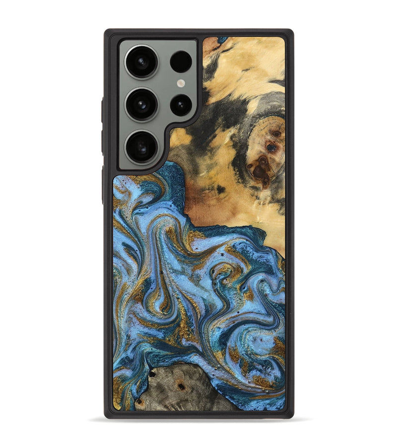 Galaxy S23 Ultra Wood Phone Case - Alisson (Teal & Gold, 797050)