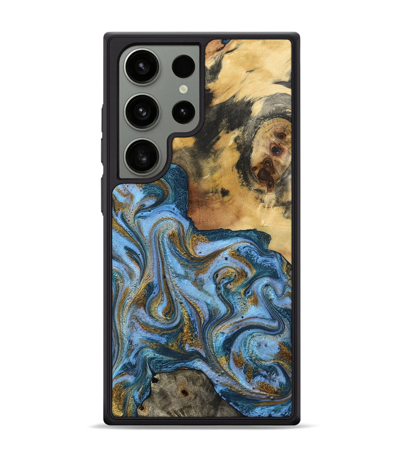 Galaxy S24 Ultra Wood Phone Case - Alisson (Teal & Gold, 797050)