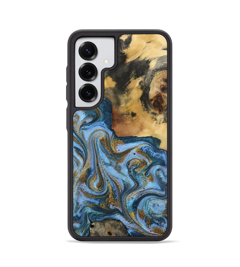 Galaxy S25 Wood Phone Case - Alisson (Teal & Gold, 797050)