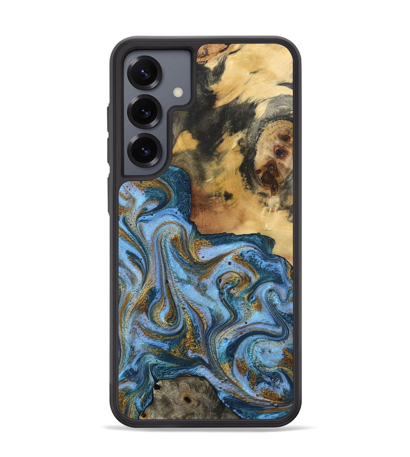 Galaxy S25 Plus Wood Phone Case - Alisson (Teal & Gold, 797050)