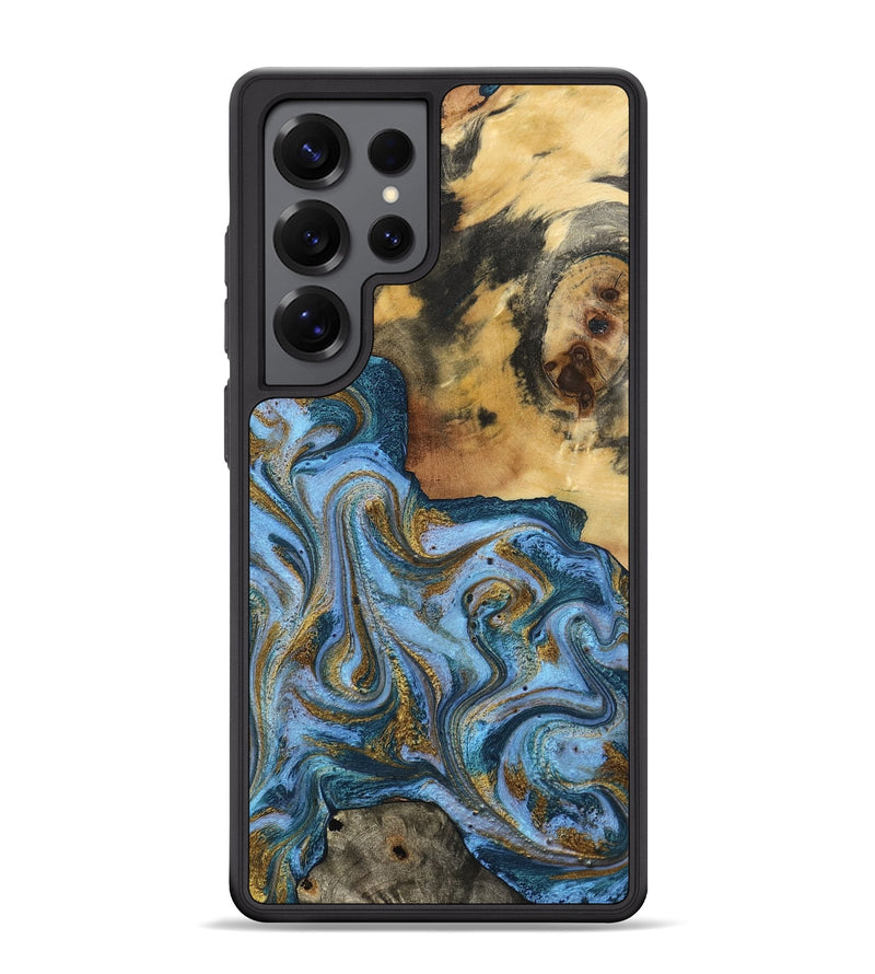 Galaxy S25 Ultra Wood Phone Case - Alisson (Teal & Gold, 797050)