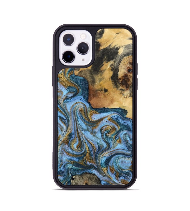 iPhone 11 Pro Wood Phone Case - Alisson (Teal & Gold, 797050)