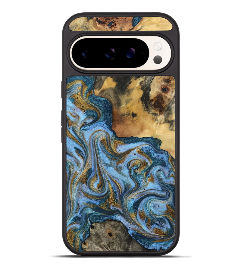 Pixel 9 Pro XL Wood Phone Case - Alisson (Teal & Gold, 797050)
