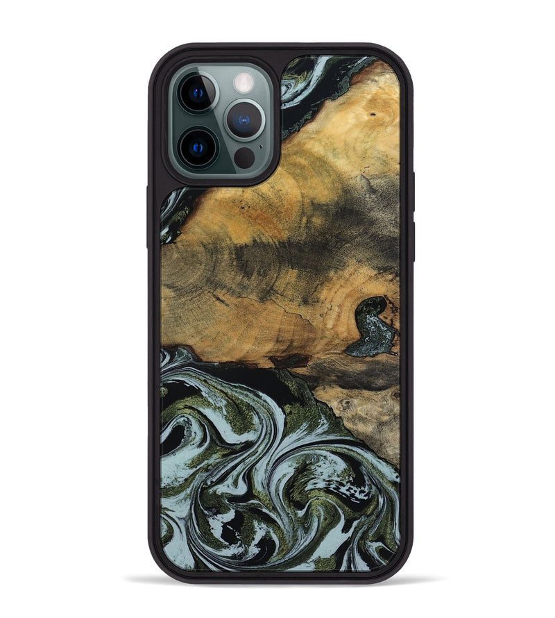 iPhone 12 Pro Max Wood Phone Case - Lem (Green, 797061)