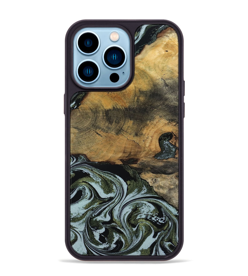 iPhone 14 Pro Max Wood Phone Case - Lem (Green, 797061)