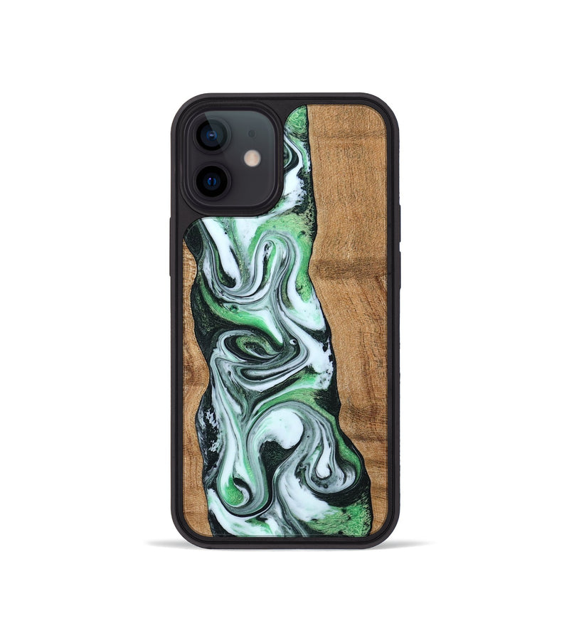 iPhone 12 mini Wood Phone Case - Tera (Green, 797063)