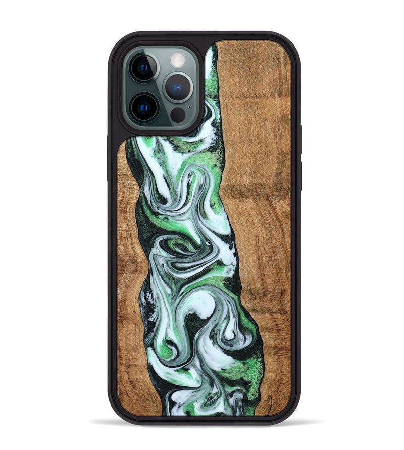 iPhone 12 Pro Max Wood Phone Case - Tera (Green, 797063)