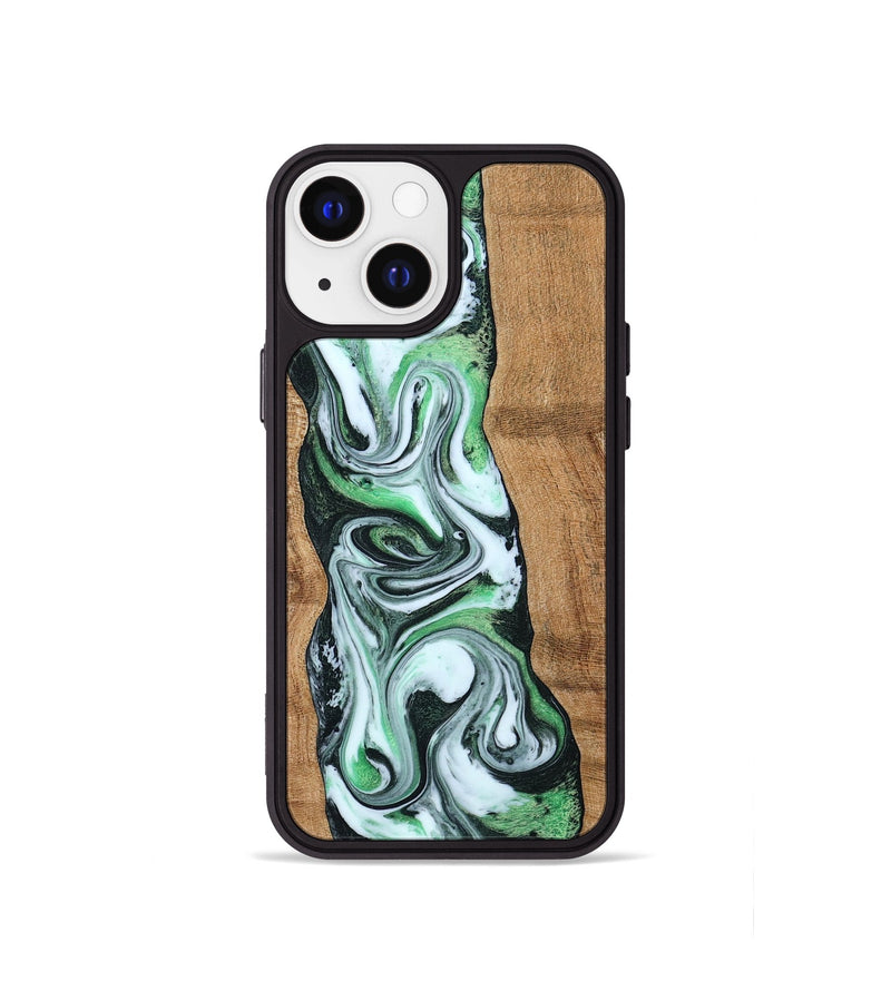 iPhone 13 mini Wood Phone Case - Tera (Green, 797063)