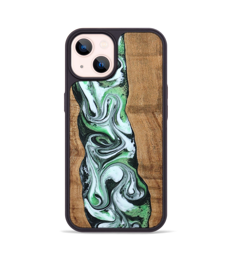 iPhone 14 Wood Phone Case - Tera (Green, 797063)