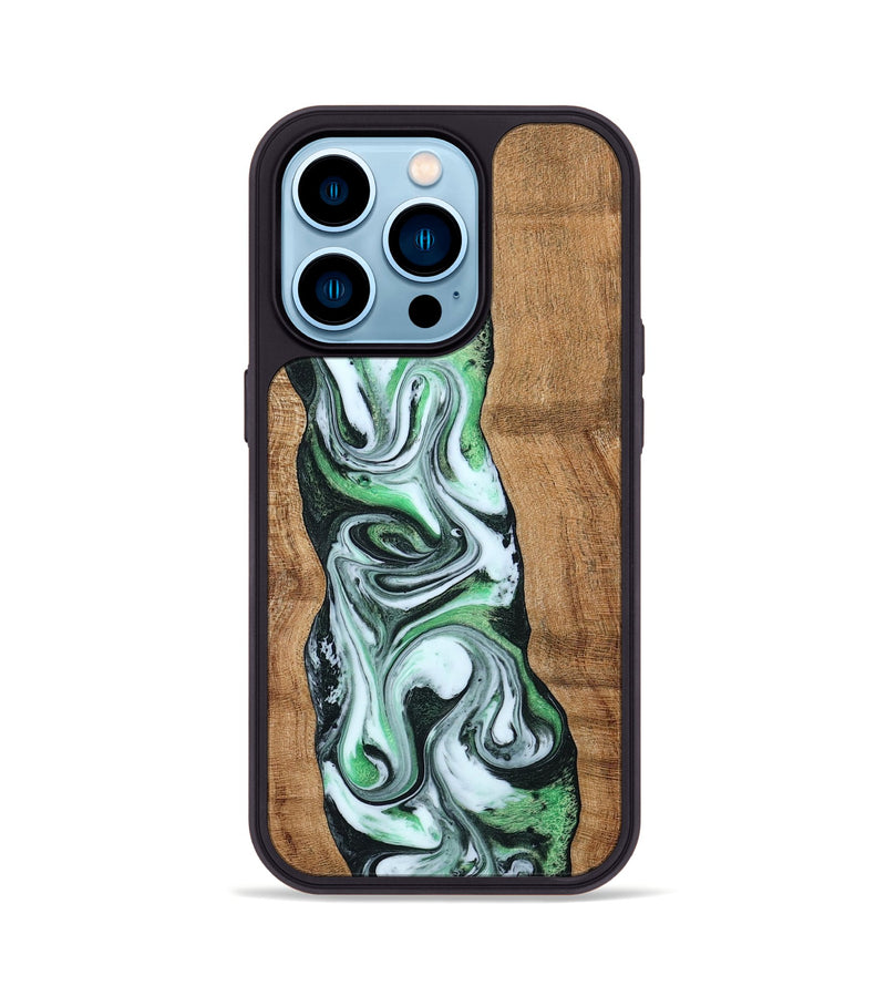 iPhone 14 Pro Wood Phone Case - Tera (Green, 797063)