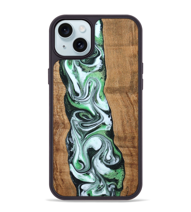 iPhone 15 Plus Wood Phone Case - Tera (Green, 797063)