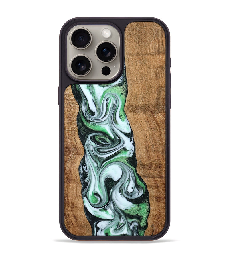 iPhone 15 Pro Max Wood Phone Case - Tera (Green, 797063)