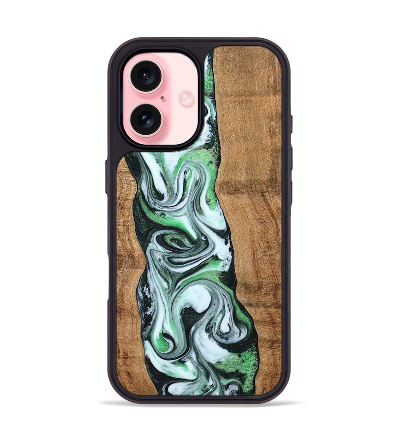 iPhone 16 Wood Phone Case - Tera (Green, 797063)