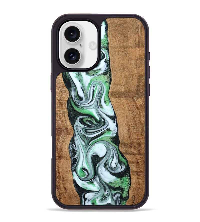 iPhone 16 Plus Wood Phone Case - Tera (Green, 797063)