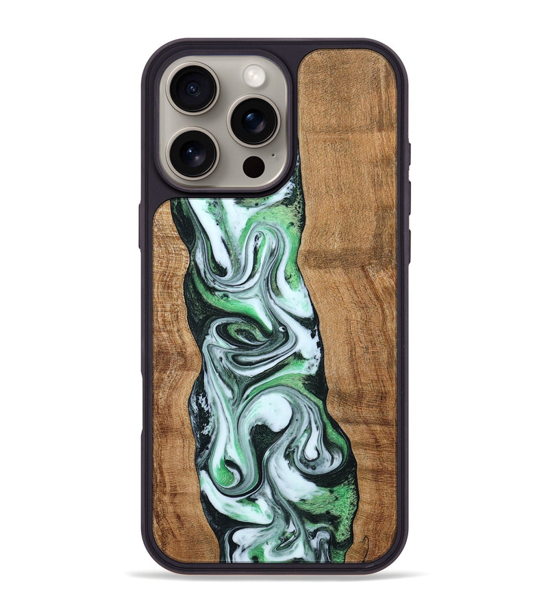 iPhone 16 Pro Max Wood Phone Case - Tera (Green, 797063)