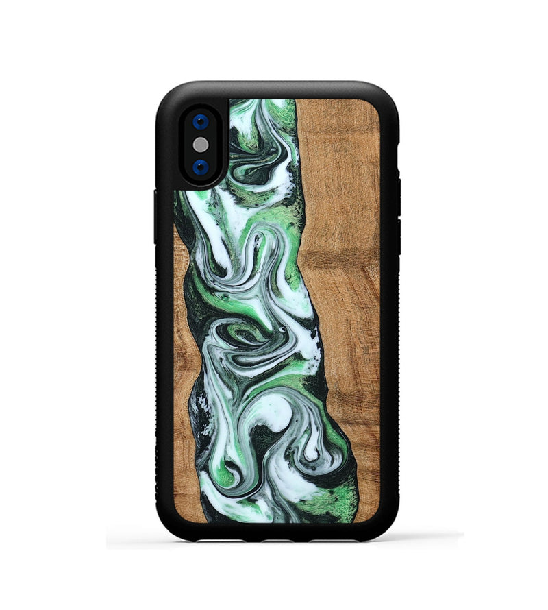 iPhone Xs Wood Phone Case - Tera (Green, 797063)