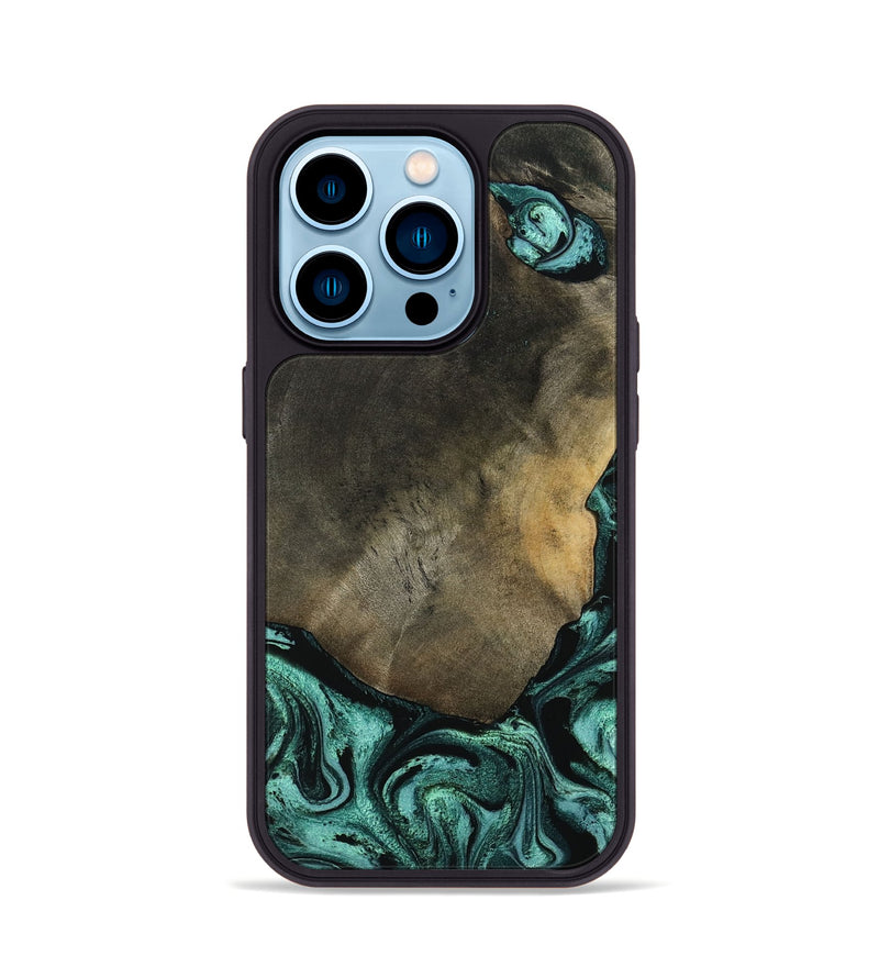 iPhone 14 Pro Wood Phone Case - Maria (Green, 797066)