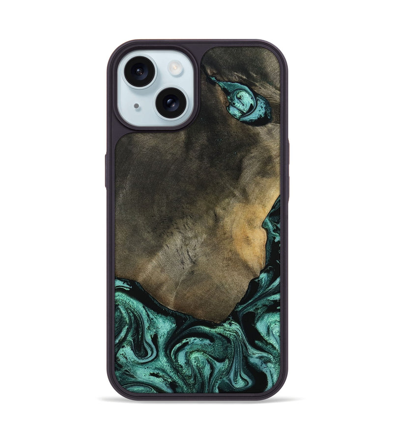 iPhone 15 Wood Phone Case - Maria (Green, 797066)