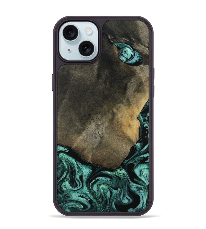 iPhone 15 Plus Wood Phone Case - Maria (Green, 797066)