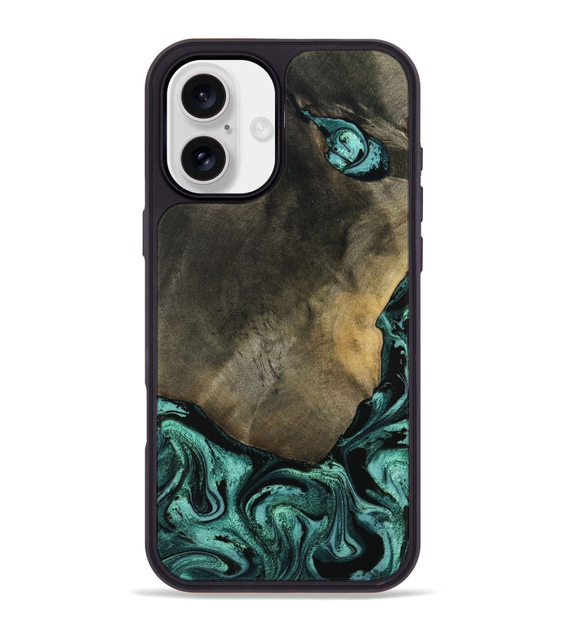 iPhone 16 Plus Wood Phone Case - Maria (Green, 797066)