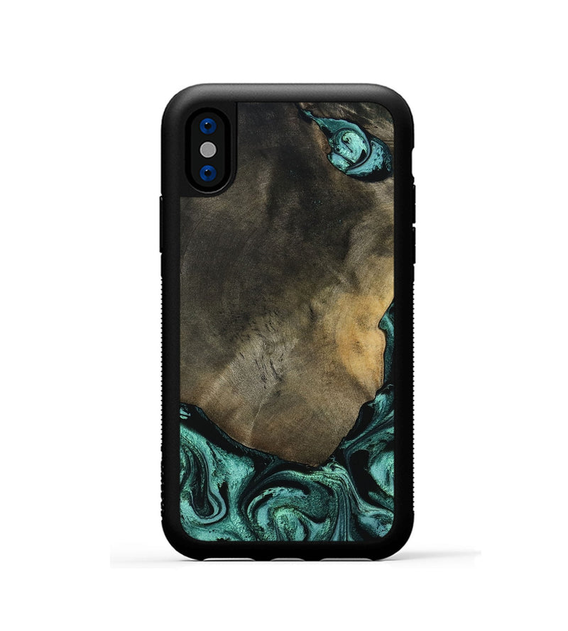 iPhone Xs Wood Phone Case - Maria (Green, 797066)