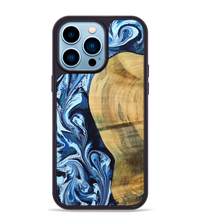 iPhone 14 Pro Max Wood Phone Case - Billy (Blue, 797072)